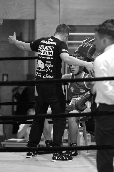 Boxing coach in action by TADEJA KOPČIČ