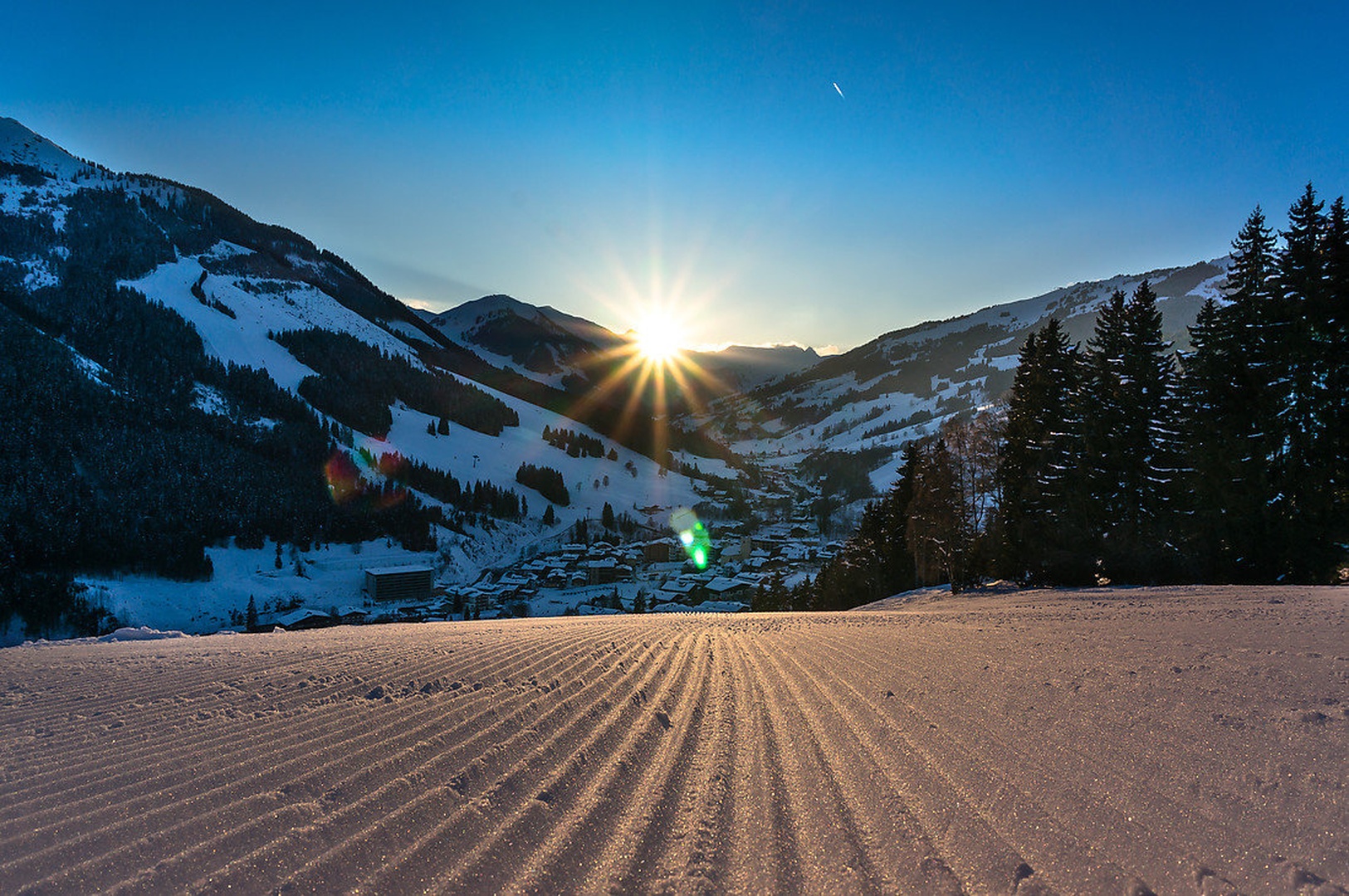 Sunset at Saalbach by Žiga Plahutar