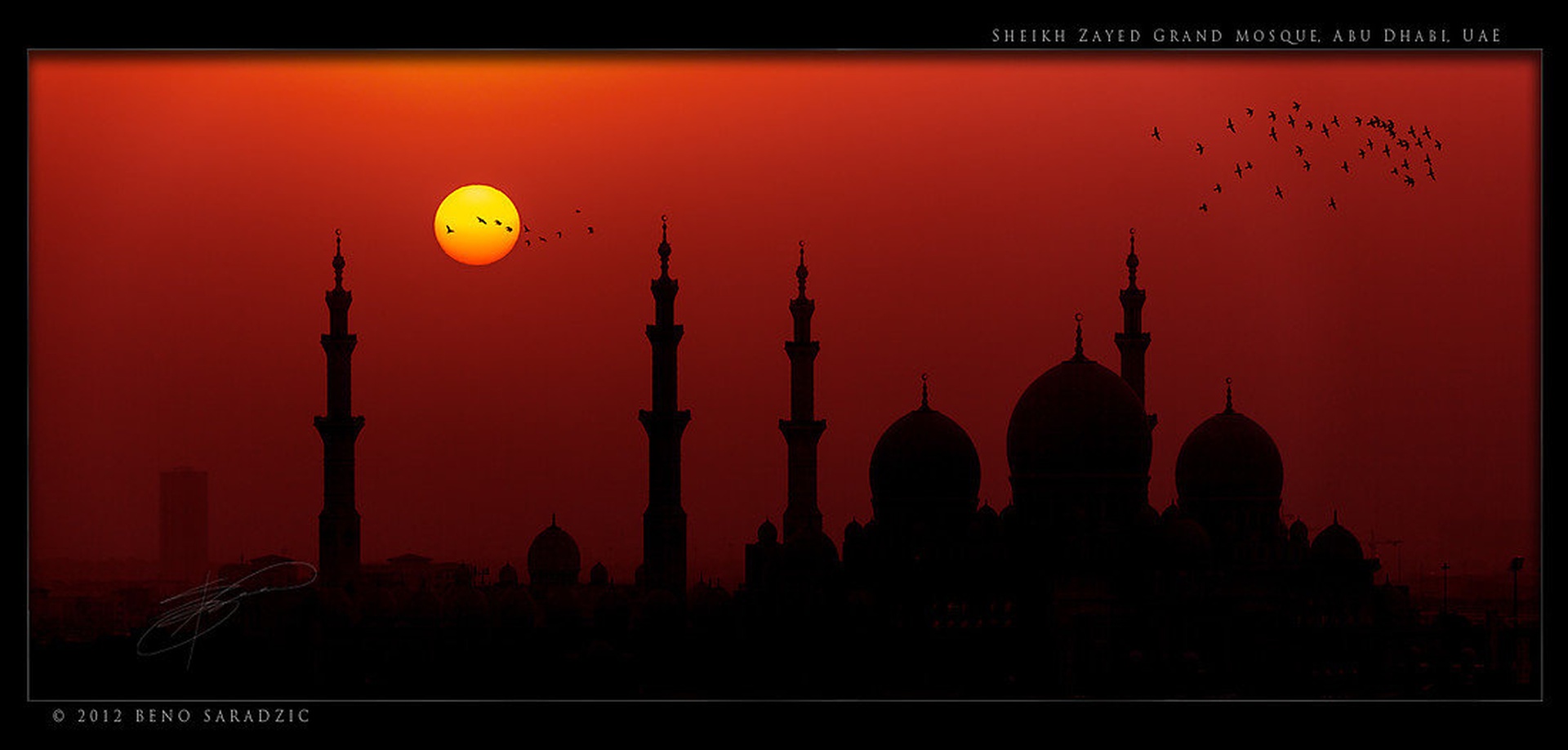 Sheikh Zayed Grand Mosque @ sunrise by Beno Saradzic