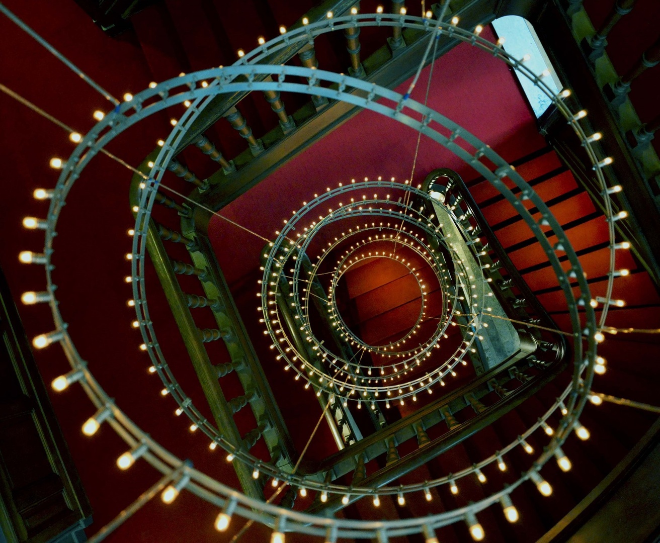 Red Stairs With The Stars by Igor Jerman