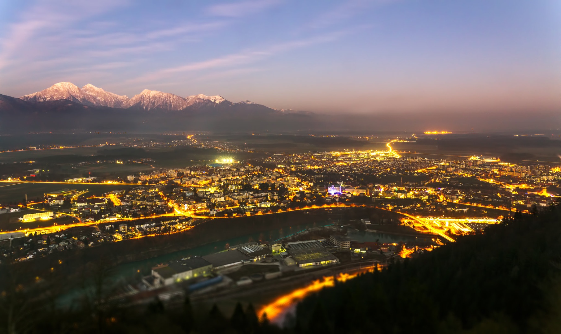 Kranj at Night by Jure Murovec