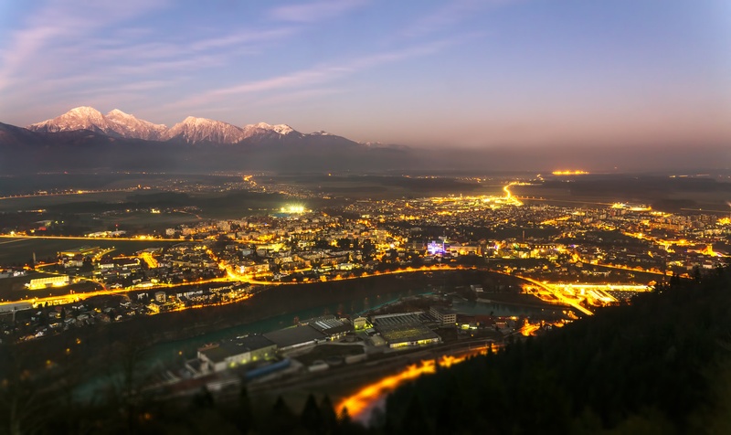 Kranj at Night by Jure Murovec