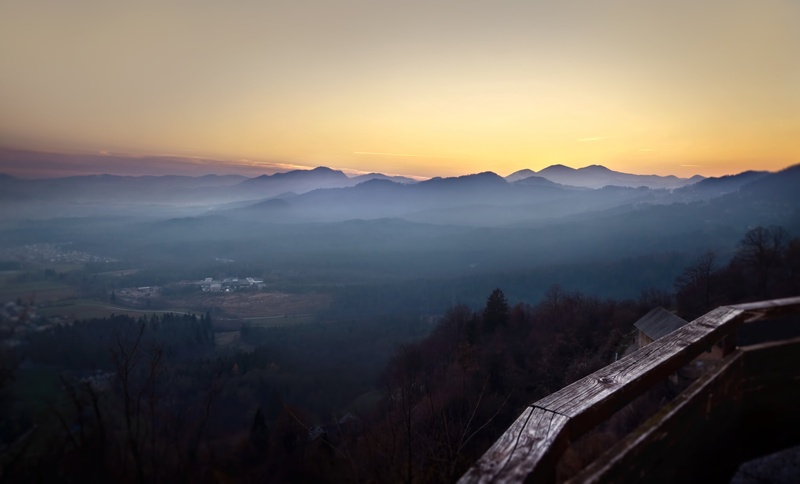 Sunset from Šmarjetna by Jure Murovec