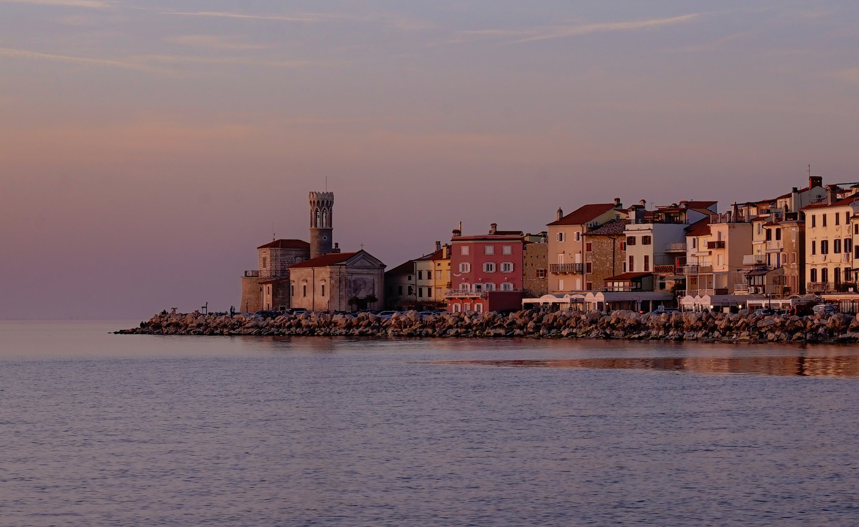 Vivid colors of Piran at dusk by Matic Žižek