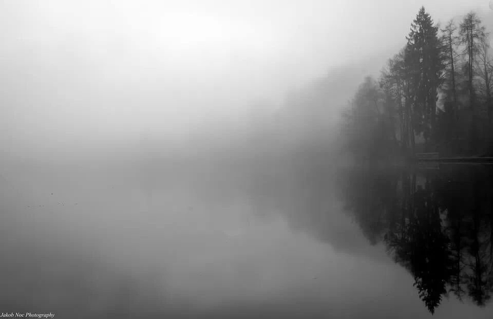 Foggy lake by Jakob Noč