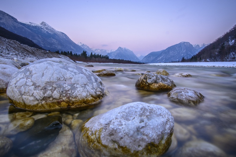 Dawn at Soča by Jože Flajs