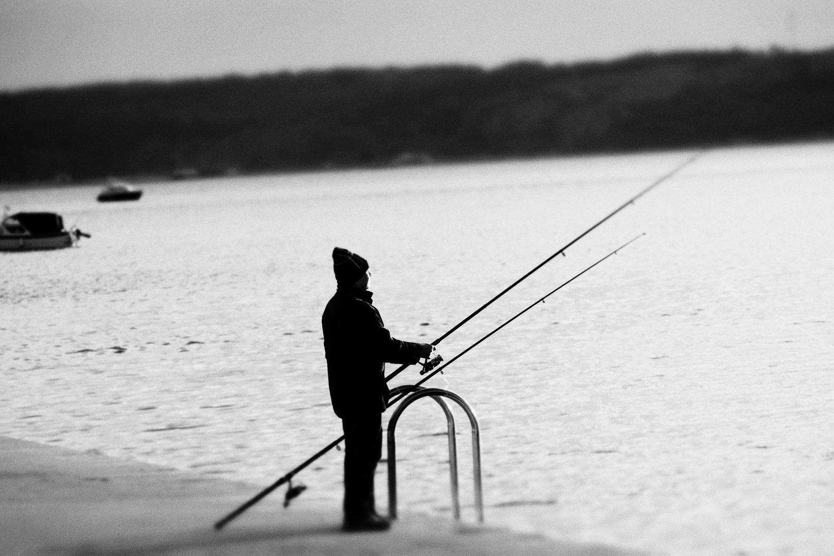 B&W Fisherman by Jacob