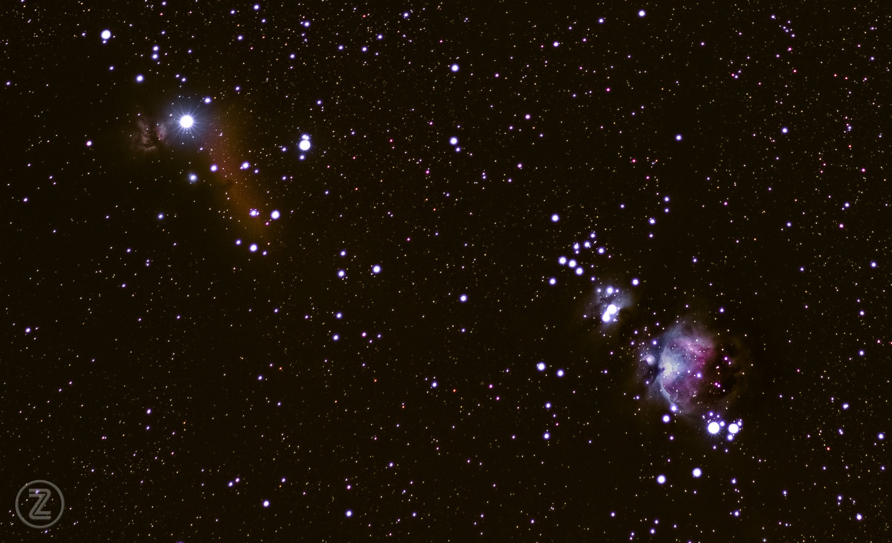 Orionova meglica in Konjska glava by Zoran Vidrih
