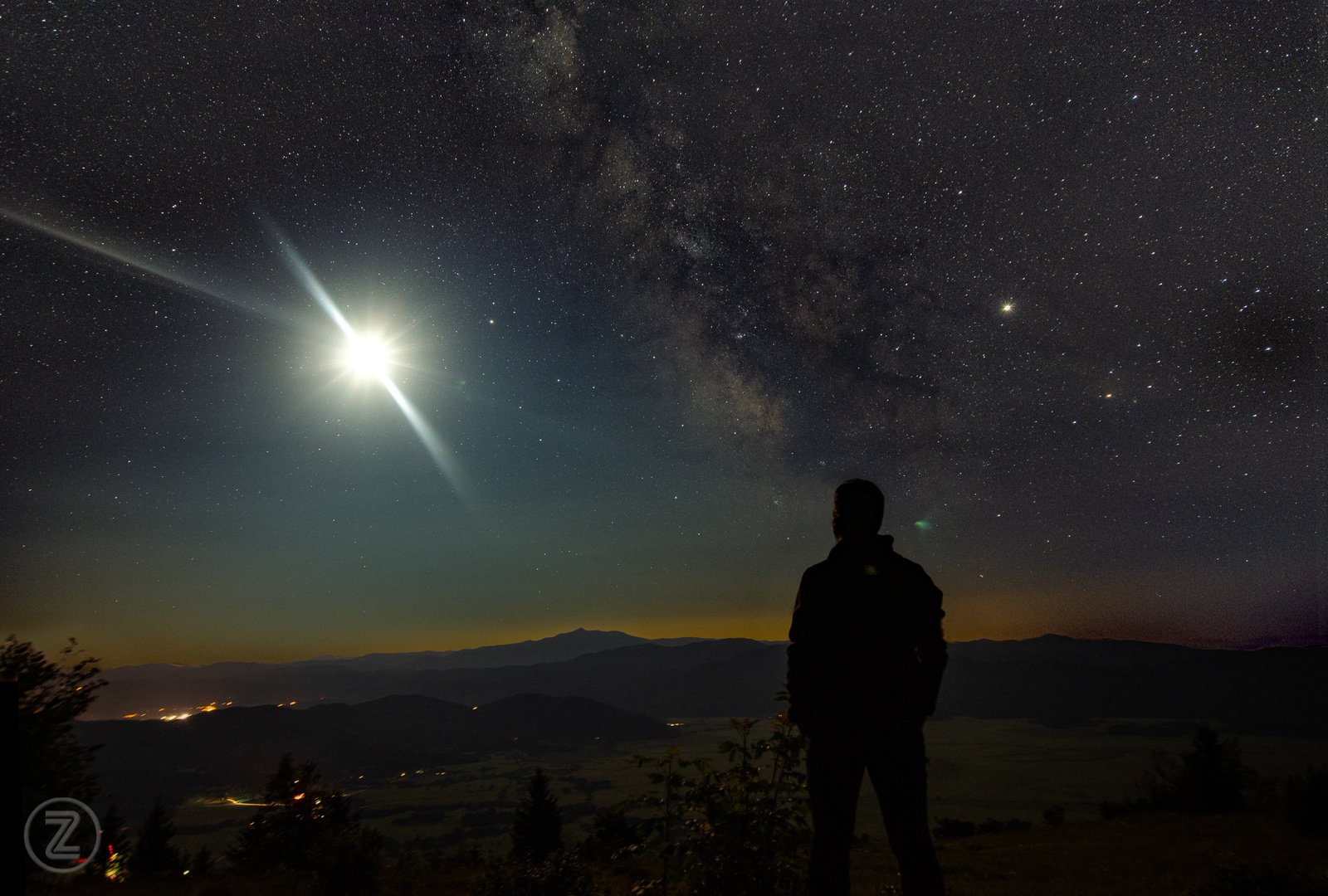 Rimska cesta ob luninem mrku. by Zoran Vidrih