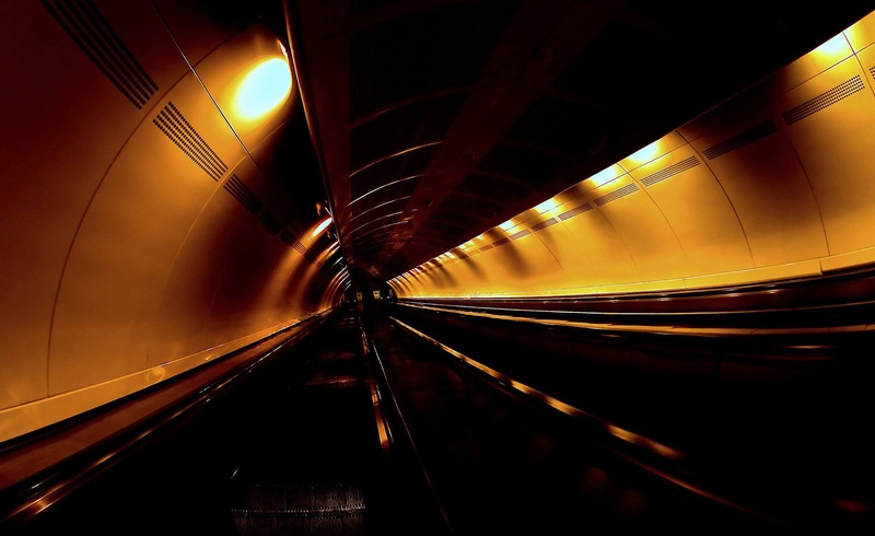 Escalators (Belgrades Metro - FishEye) by Marko Predovič