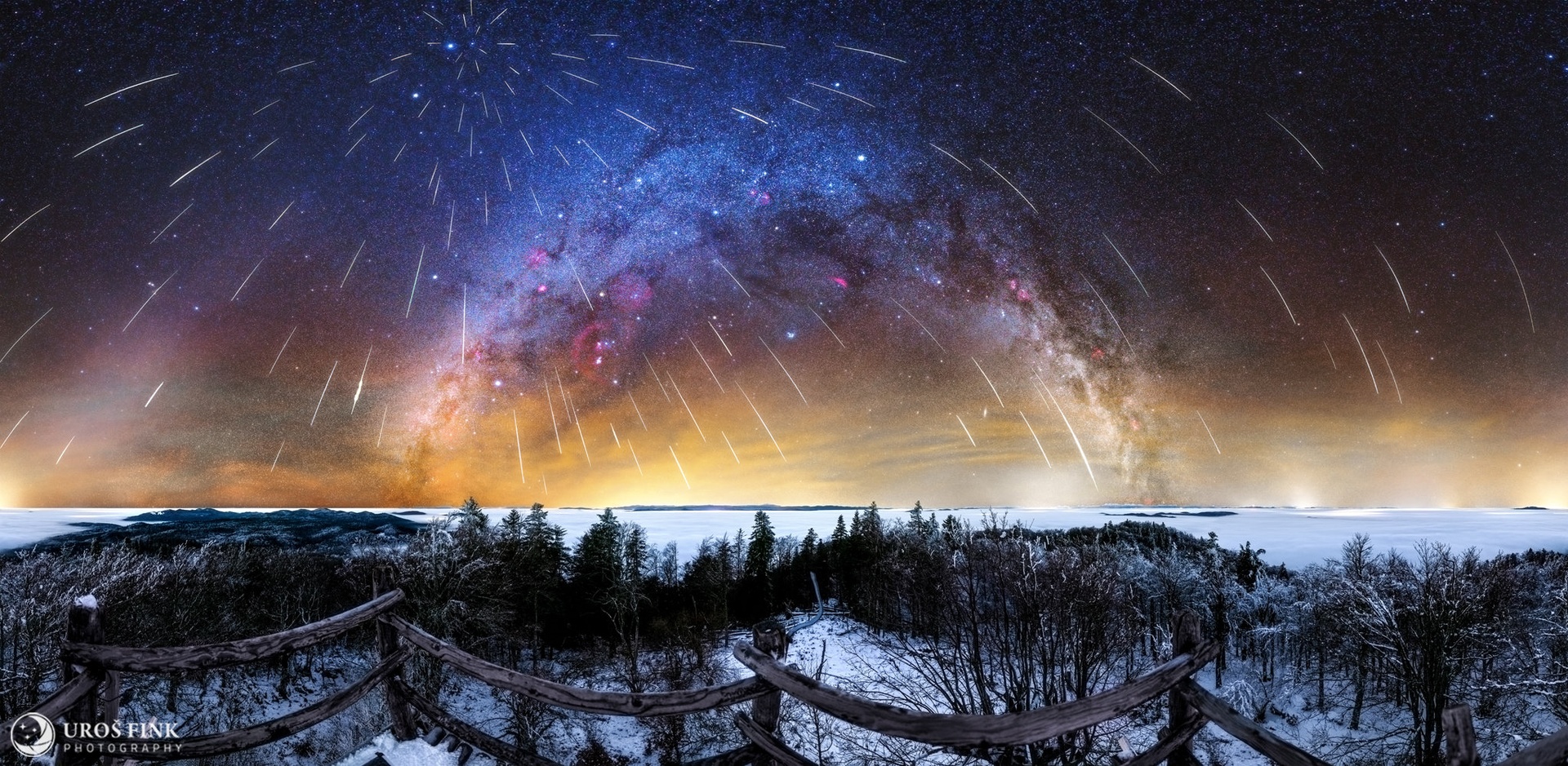 Geminids meteorski dež z Rimsko cesto by Uroš Fink