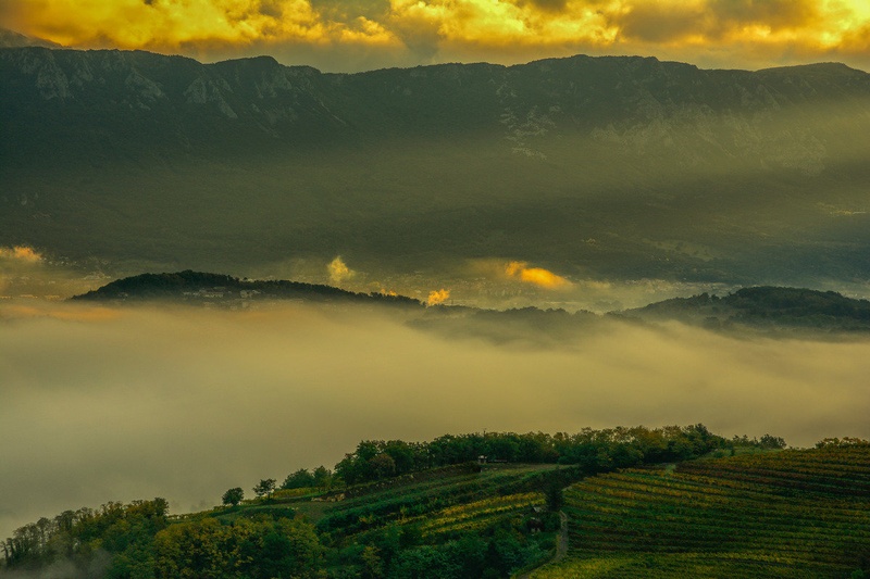 Megla nad Vipavsko dolino by Miloš Vodopivec