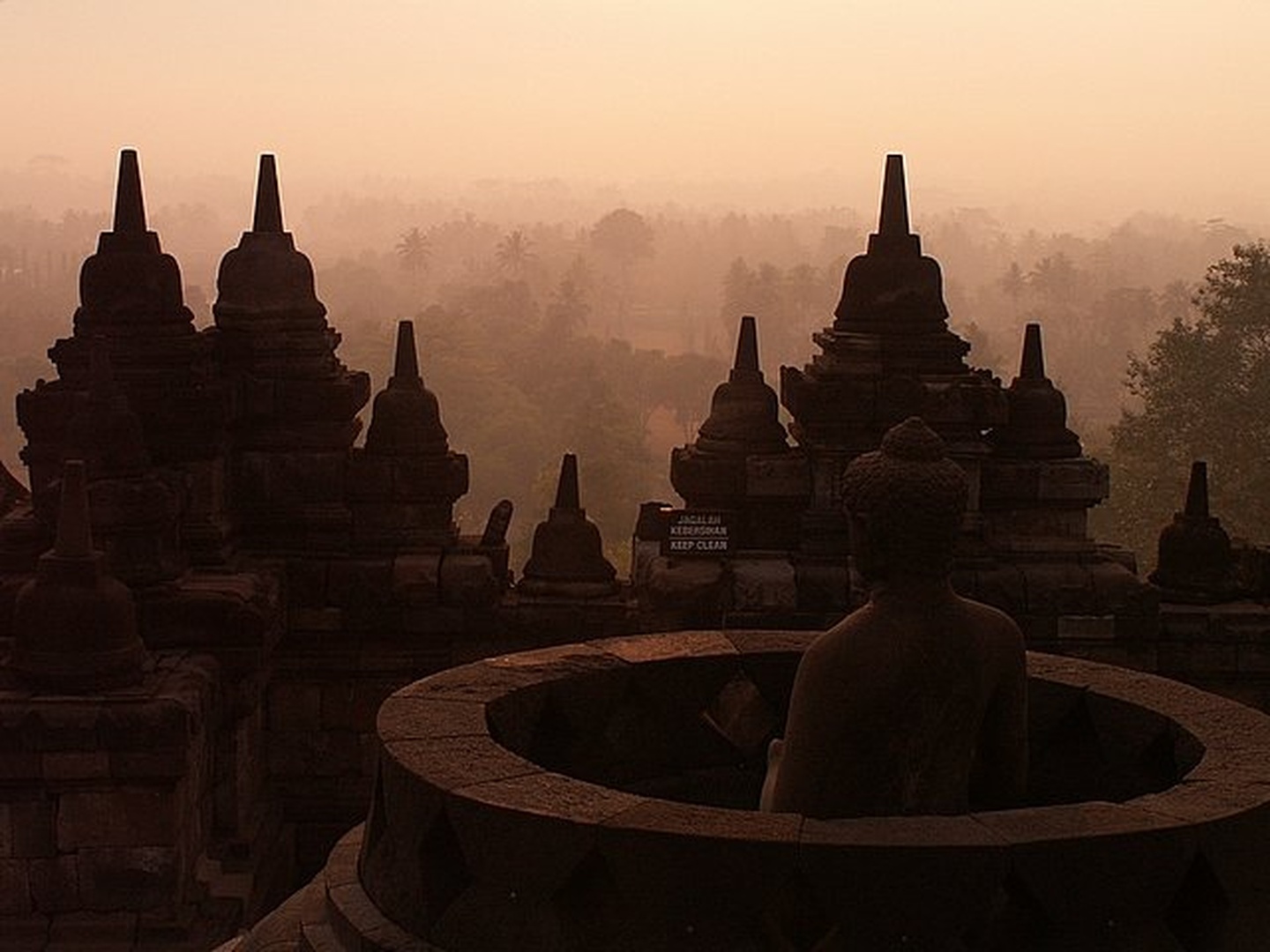 Dawn over Borobudur by Duško Dokošič