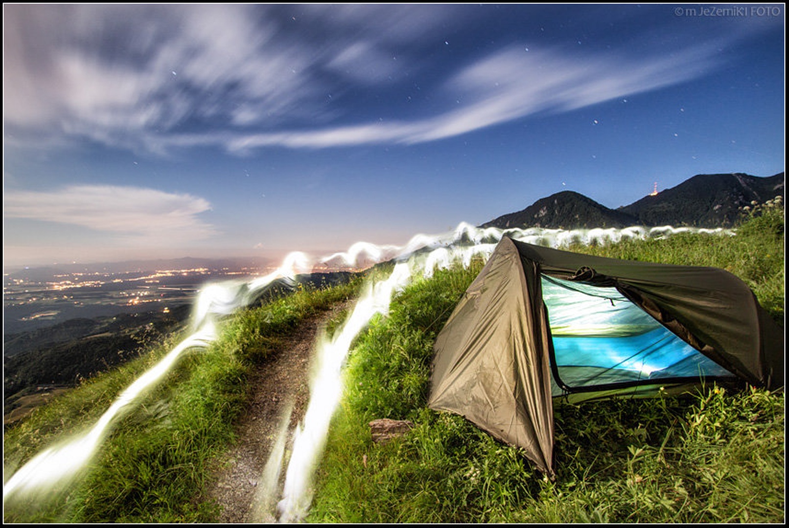 Full moon light painting by Echo/ Matej Jezernik