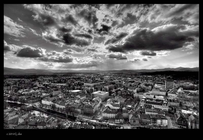 Ljubljana in BW by Lucky Luke