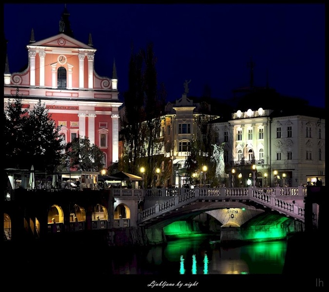 Ljubljana by night by Lucky Luke
