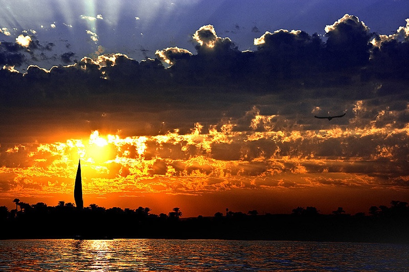 Sunset over Nile by Nejc Šavs