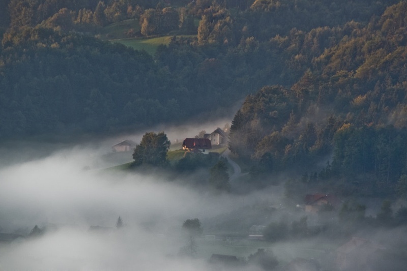 Villagein the early morning by Velimir Bunjevčevič