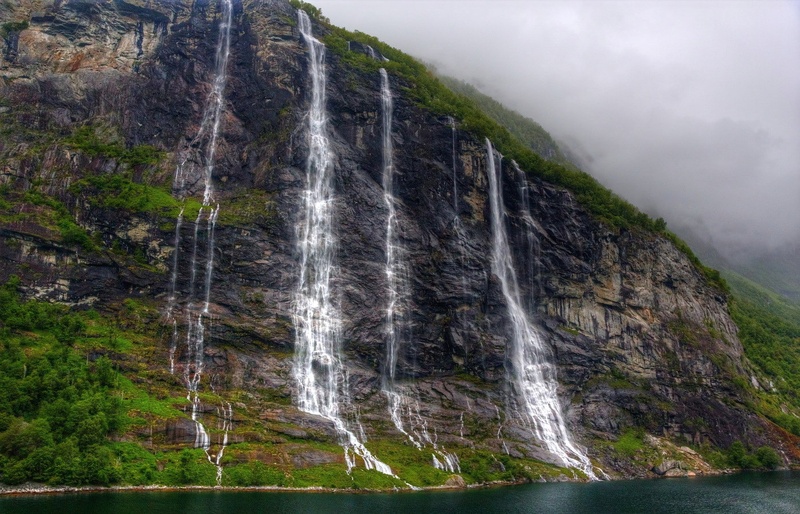 Waterfall Seven Sisters-Geiranger Fjord by Boštjan Peterka