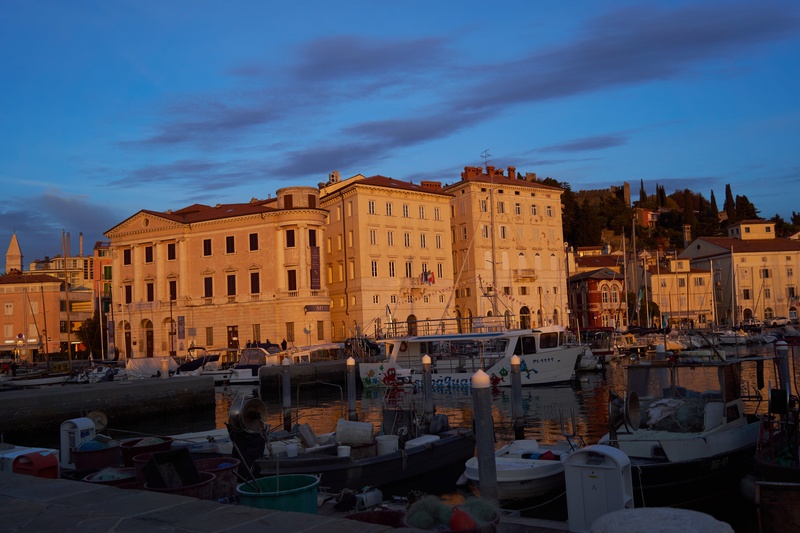 Piran pristan večer by Tomaž Janežič