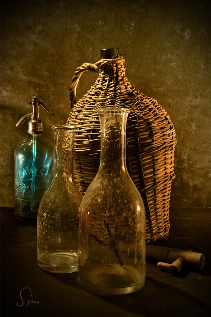 Still life with bottle II by Zvone Lavrič