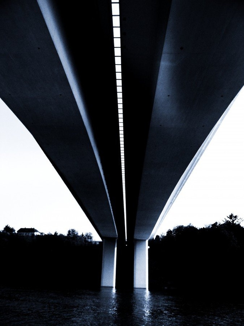 under bridge by