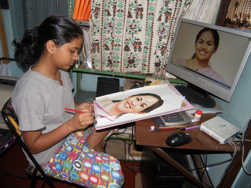 child artist at work by jayaprakashagk