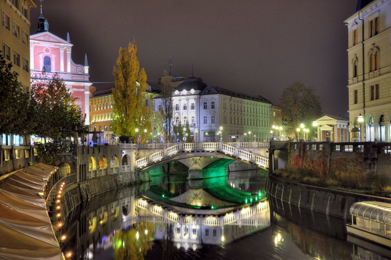 Ljubljana at night by Mojca Opresnik