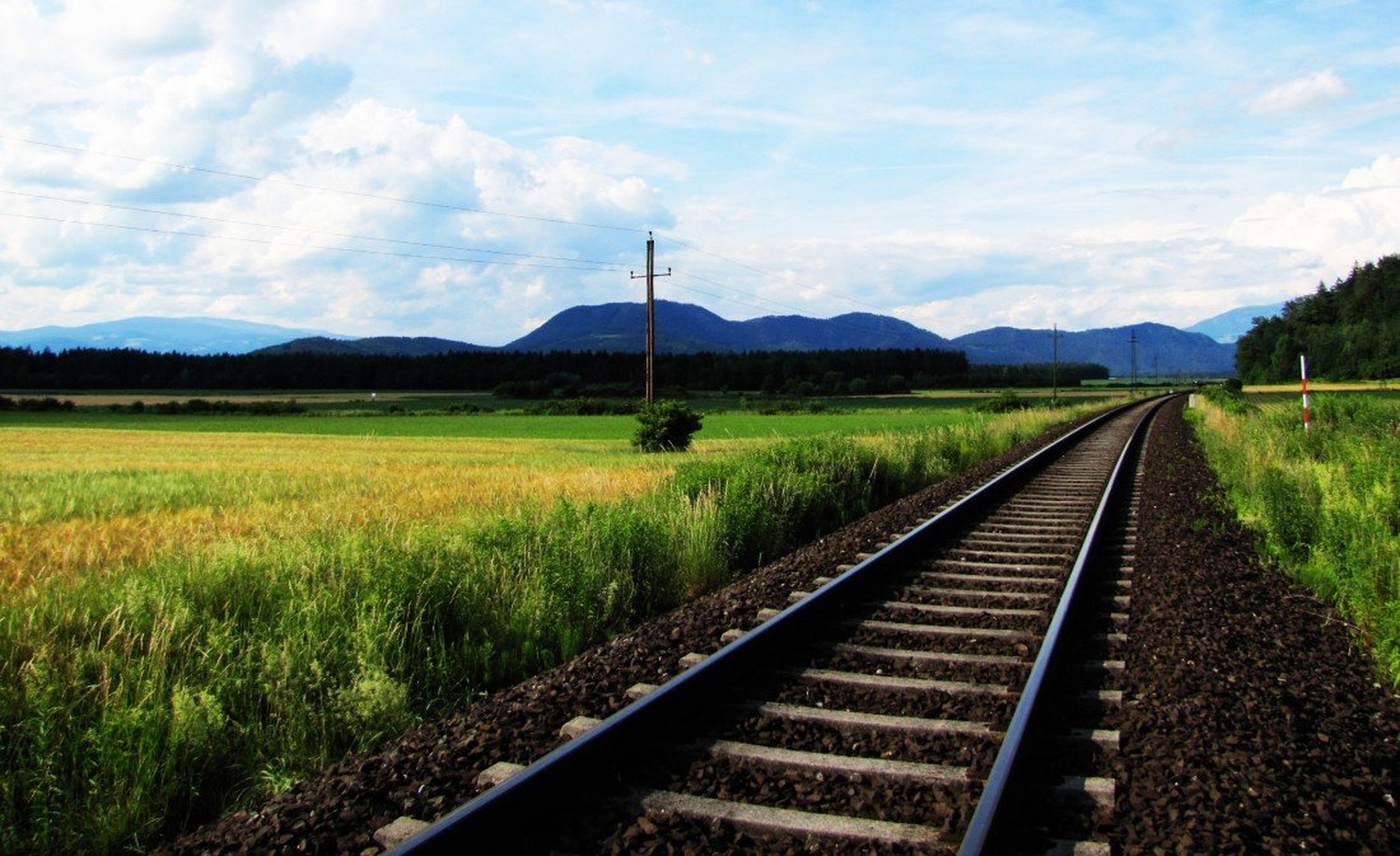 along the railway by