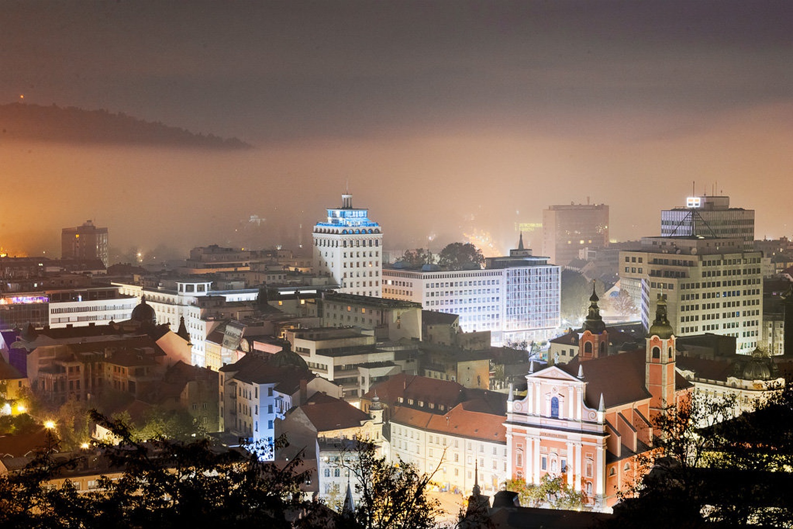 Ljubljana at night by Tit Bonač